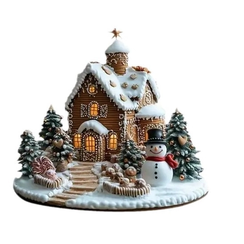 Christmas Acrylic Desktop Standing Plate Ornament 2D Flat Printing Santa Claus Nativity Scene Gingerbread Holiday Decoration