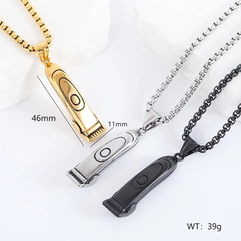 Collana Con Ciondolo Tagliacapelli In Acciaio Inossidabile 304 Per Uomo Tema Barbiere Gioielli Hip Hop Trendy Accessorio