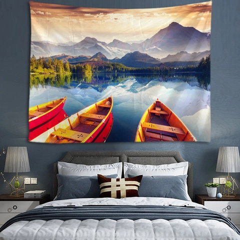 Arazzo Da Parete Paesaggio Natura Vista Appeso Tessuto Di Sfondo Poliestere Estetico Nordico Decorazione Camera Da Letto Soggiorno