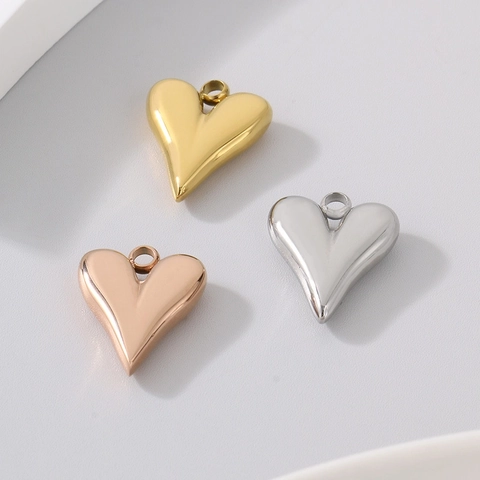 Dijes Corazón Acero Inoxidable Pulido Forma De Corazón Para DIY Collar Pulsera Fabricación De Joyas Accesorios Componentes