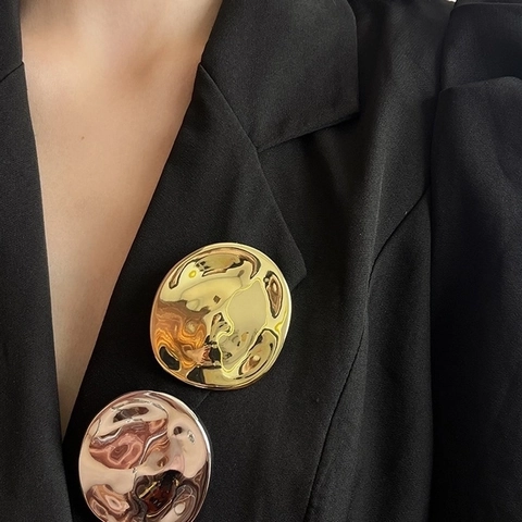 Broche En Alliage Géométrique Irrégulière Minimaliste Épingle Métallique Vintage Pour Veste De Costume Pull Accessoire Femmes