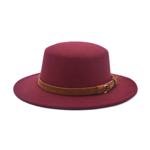 Cappello Boater A Tesa Larga In Feltro Di Lana Vintage Jazz Fedora Per Uomo Donna Con Cinturino A Fibbia