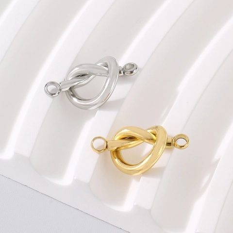 Stainless Steel Heart Knot Jewelry Connector Links Polished DIY Necklace Bracelet Making Findings