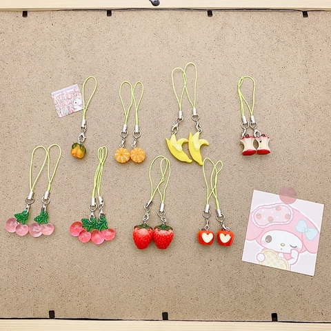 Simulation Obst Handy Anhänger Aus Harz Tasche Deko Süßer Pastoraler Stil USB Ornament