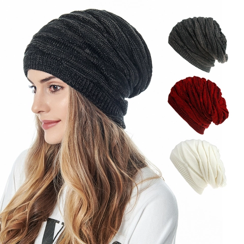 Slouchy Beanie Wintermütze Für Herren Damen Warm Acryl Gestrickt Fleece Gefüttert Rautenmuster Outdoor Casual Mütze