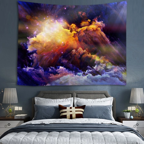 Abstract Wall Hanging Tapestry Polyester Art Decor For Bedroom Living Room Galaxy Nebula Marble Pattern Decorative Blanket