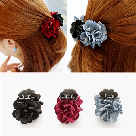 Molletta Per Capelli A Forma Di Rosa In Tessuto Plastica Floreale Accessorio Per Capelli Da Donna Stile Coreano