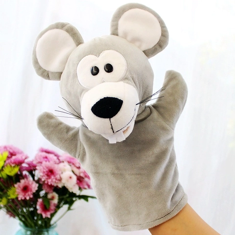 Burattino a Mano di Topo in Peluche Cartone Animato Giocattolo Interattivo Bocca Mobile