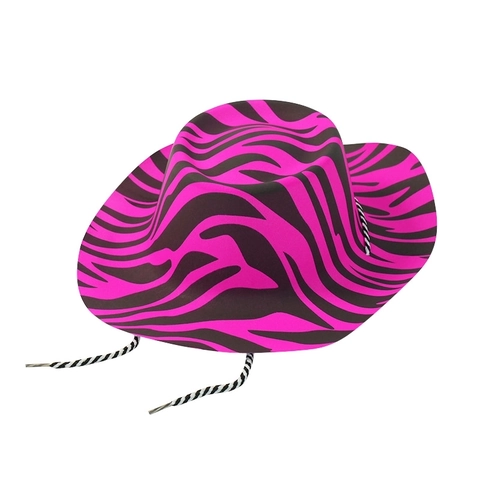 Westerse Cowboyhoed Polyester Zebra Tijger Gestreepte Met Verstelbare Windtouw Voor Verkleedfeest Halloween