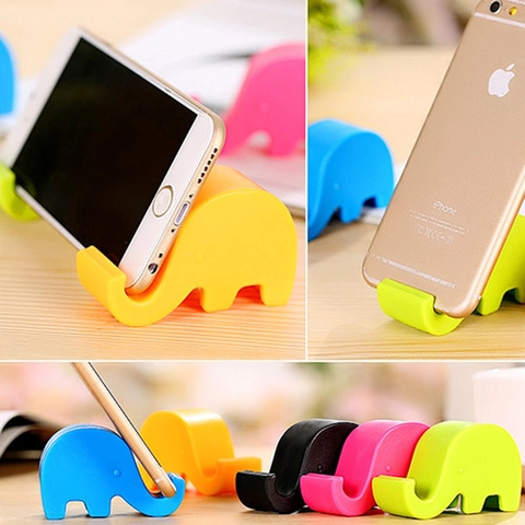 Cute Elephant Phone Holder Tablet Stand Portable Universal PP Plastic Desktop Creative Cartoon Animal Device Support