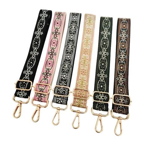 Wide Bag Shoulder Strap Ethnic Bohemian Jacquard Adjustable Replacement Belt For Handbags Crossbody Bags Vintage Style