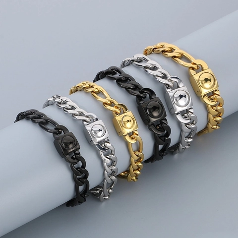 Collana E Bracciale Con Catena Figaro In Acciaio Inossidabile Gioielli Hip Hop Per Uomini