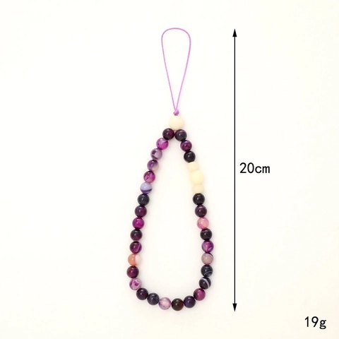 Neo-Chinese Style Natural Stone Agate Beaded Phone Lanyard Anti-Lost Wrist Strap Hand-Woven Phone Decoration For Women
