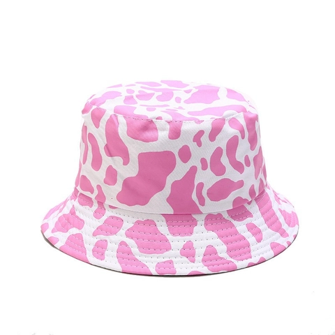 Cappello Alla Pescatora Reversibile Motivo Mucca Cotone Protezione Solare Outdoor Trendy Casual Cappello Da Sole