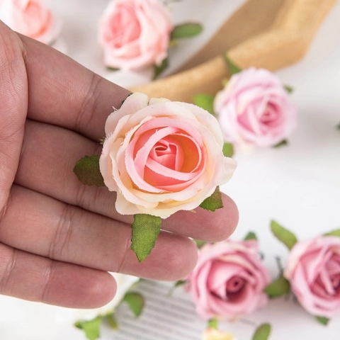 Satin Artificial Rose Flower Heads Realistic Fake Roses For Wedding Home Decor DIY Crafts Flower Wall Party Arrangement