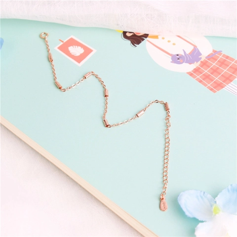 Pulsera De Cilindro Geométrico Minimalista De Cobre Chapado En Oro Rosa Con Cierre De Plata Joyería Para Mujer