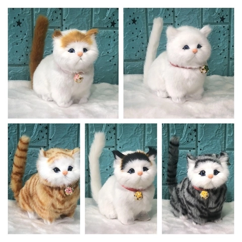 Realistic Simulation Animal Plush Toy Sound Making Sleeping Cat Dog Panda Ornament For Car Dashboard Home Decoration