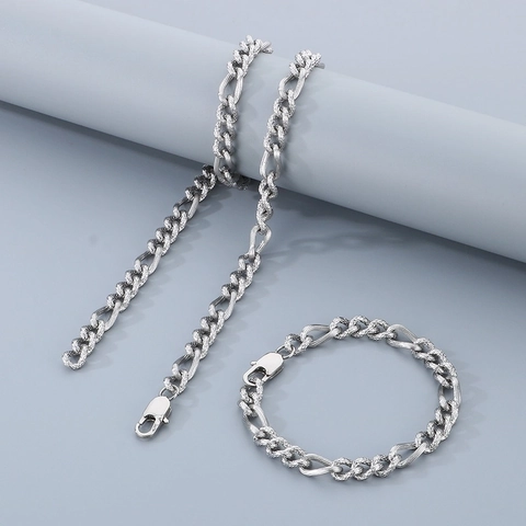 Collana E Bracciale In Acciaio Inossidabile A Maglia Curb Con Motivo Hip Hop Stile Streetwear Per Uomini Donne