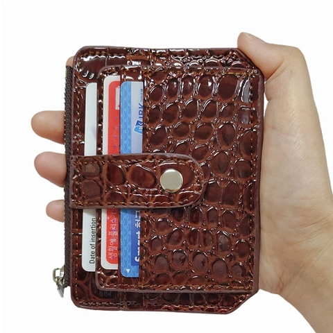 Portacarte In Pelle PU Con Motivo Coccodrilo Con Tasca Per Monete Con Cerniera Cinturino Con Fibbia Moda Coreana Unisex