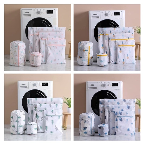 Printed Mesh Laundry Bags Fine Polyester Wash Bags For Washing Machine Delicate Bra Underwear Clothes Protection