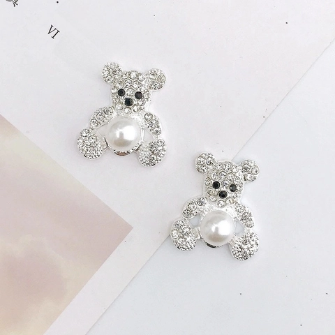 Orso DIY Accessorio Lega Strass Perla Artificial Finta Ciondolo Per Decorazione Cover Telefono Creazione Gioielli Carino Moda
