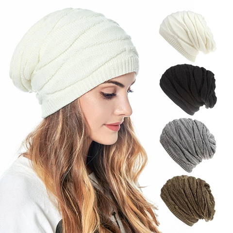 Slouchy Beanie Wintermütze Für Herren Damen Warm Acryl Gestrickt Fleece Gefüttert Rautenmuster Outdoor Casual Mütze