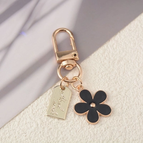 Portachiavi Fiore In Smalto Colorato Con Targhetta In Metallo Pendente Per Borsa Accessori Fai Da Te Per Auto