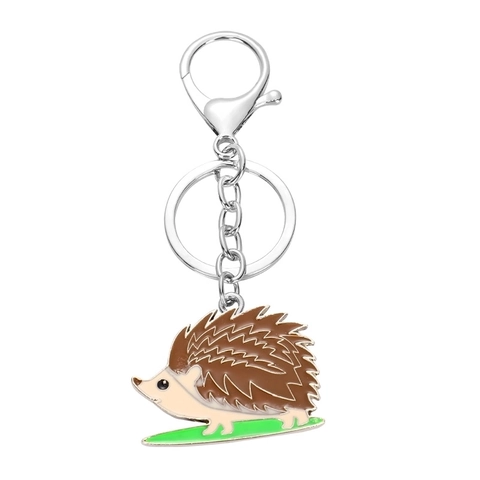 Portachiavi in Metallo Smaltato con Animali per Donna Uomo Simpatico Riccio Farfalla Pappagallo Lucertola Piccione Ciondolo per Borsa Gioielli Regalo
