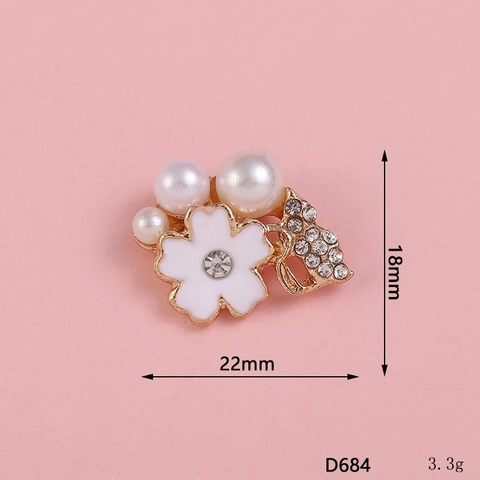 Ciondoli Eleganti Fiore Perla Artificial Strass Lega Design Foglia Floreale Per DIY Creazione Gioielli Decorazione Cover Telefono