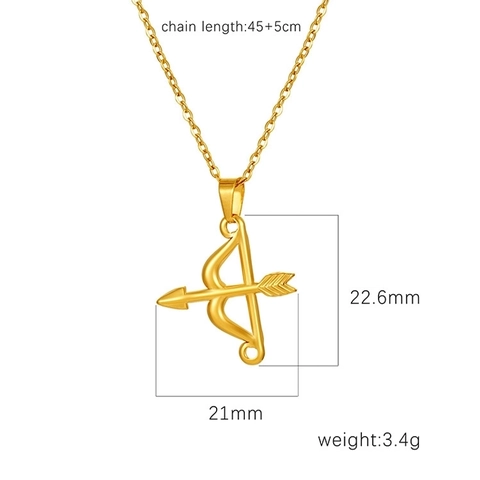 Collar Con Colgante De Flecha De Cupido Acero Inoxidable Baño De Oro De 18K Joyería De Moda Minimalista Regalo