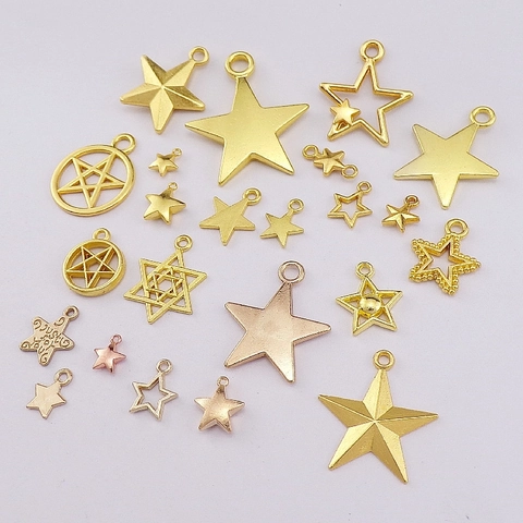 Pendentifs Étoile En Alliage De Zinc Charmes Dorés Pour La Fabrication De Bijoux Collier Bracelet Petit Étoile À Cinq Branches