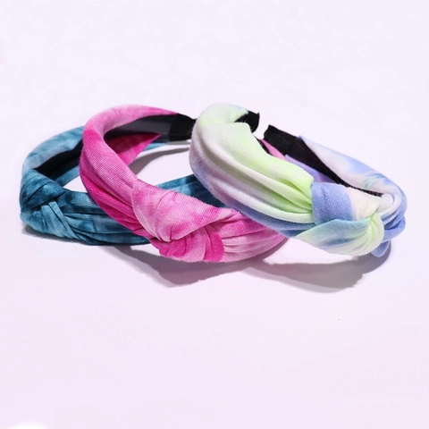Tie Dye Breites Stirnband Stoffknoten Twist Haarreif Mode Kopfschmuck Haaraccessoires Für Frauen