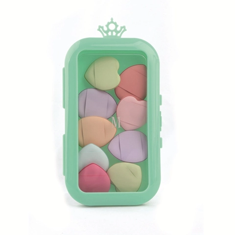 Herzform Mini Finger Puderquaste Hydrophil Nicht Latex Schwämme Mit Kronen Aufbewahrung Bunt Make-up Schönheit