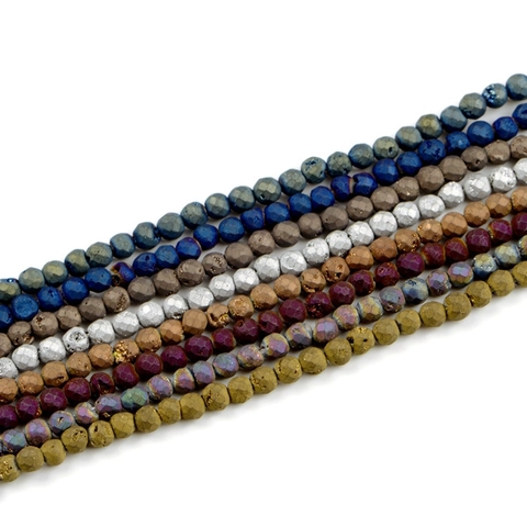 Perline In Pietra Naturale Tonde Sfaccettate Agata Geode Placcato Colorato Per Creazione Di Gioielli DIY Collane Bracciali