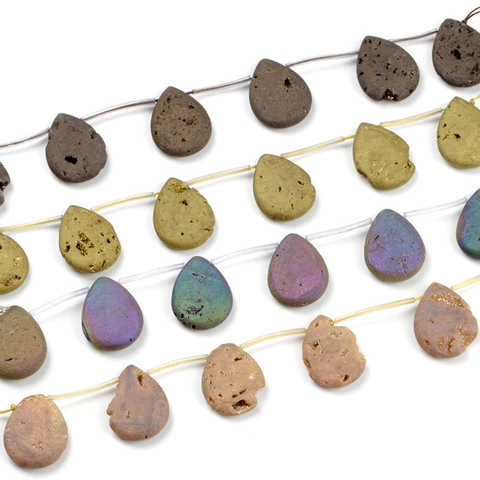 Perle In Pietra Naturale A Goccia D'acqua Agata Druzy Pietre Preziose Per Creazione Di Gioielli DIY Stile Etnico