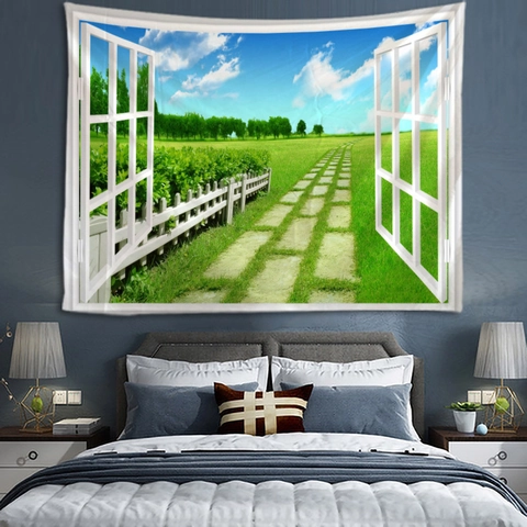 Arazzo Da Parete Paesaggio Natura Vista Appeso Tessuto Di Sfondo Poliestere Estetico Nordico Decorazione Camera Da Letto Soggiorno