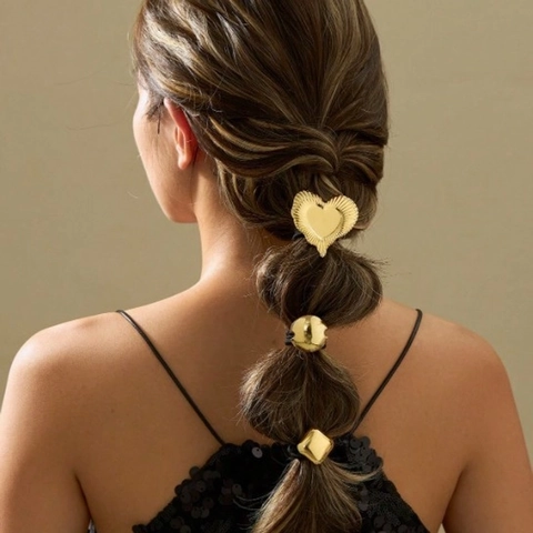 Elastici Per Capelli In Lega Metallica Con Forme Geometriche Dorate Per Donne E Ragazze