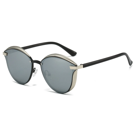 Lunettes De Soleil Œil De Chat Pour Femmes Monture Métal PC Surdimensionnée Protection UV400 Style Vintage Tendance Vacances