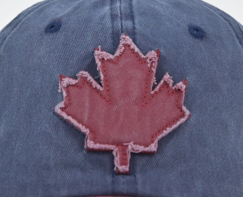 Casquette De Baseball En Coton Lavé Vintage Broderie Feuille D'érable Canada Rétro Réglable Chapeau Unisexe