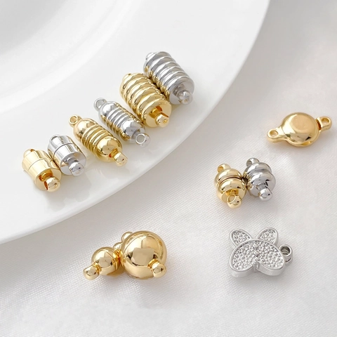Cierres Magnéticos De Cobre Chapados En Oro 18K Conectores Y Colgantes De Mariposa Para Creación De Joyas DIY Collares