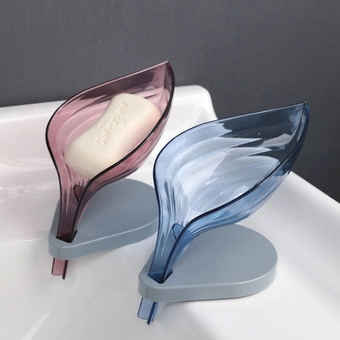 Blattform Seifenschale Selbstablaufend Kunststoff Seifenhalter Mit Saugnapf Für Badezimmer Dusche Küche Dekorativ