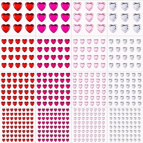 Adesivi Strass A Forma Di Cuore Autoadhesivi Cristallo Acrilico Diamante Per Fai Da Te Scrapbooking Decorazione San Valentino