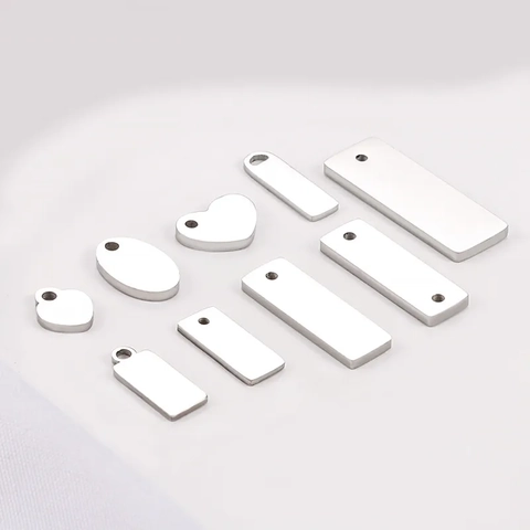 Polierte Edelstahl Geometrische Blanko Anhänger Metall Tags Für DIY Schmuckherstellung Halsketten Armbänder Verbinder Ende Charms