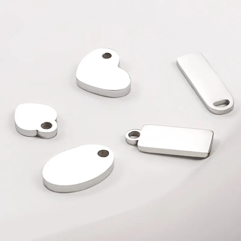 Polierte Edelstahl Geometrische Blanko Anhänger Metall Tags Für DIY Schmuckherstellung Halsketten Armbänder Verbinder Ende Charms