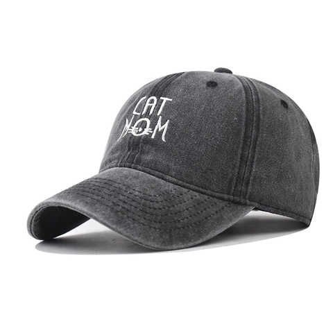 Cappello Da Baseball In Cotone Lavato Vintage Ricamo Cat Mom Regolabile Retro Casual Cappello Da Sole Per Donne Uomini