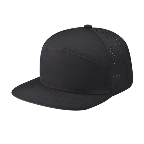 Baseball Cap Breathable Polyester Laser Drilled Holes Flat Brim Snapback Hat Outdoor Sports Streetwear Men Women