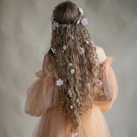 Böhmisches Künstliches Blumen Reben Stirnband Hochzeit Braut Blütengirlande Quaste Haarschmuck Für Frauen Handgefertigt