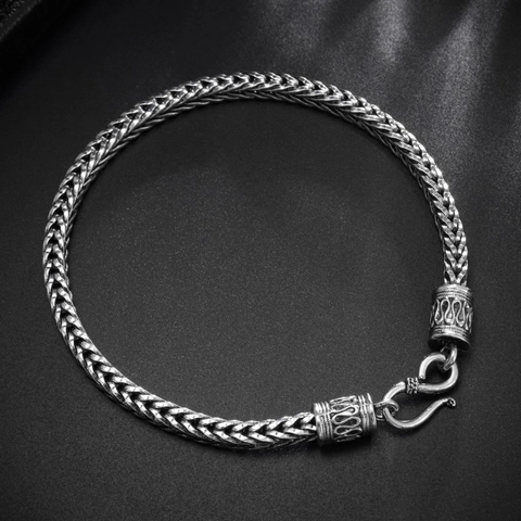 Men Vintage Stainless Steel Woven Snake Bone Chain Bracelet Necklace Retro S Hook Clasp Jewelry For Him