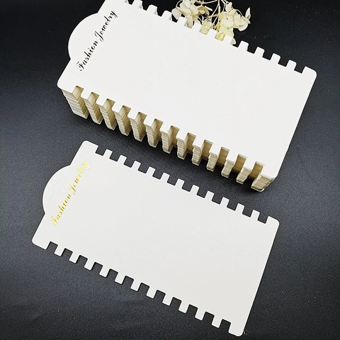 Jewelry Display Cards Multi Slot White Cardboard Necklace Bracelet Hair Accessory Packaging Holder For Shop Retail Storage