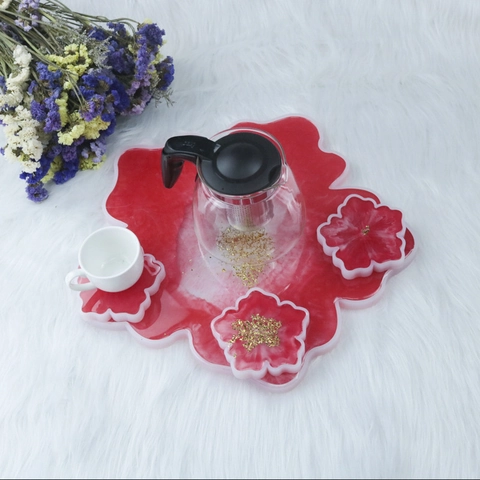 Flower Resin Silicone Molds Mirror Surface Cherry Blossom Shape DIY Jewelry Casting Coaster Tray Making Craft Tool